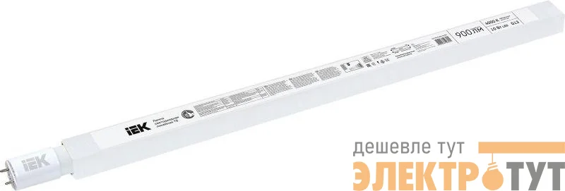 Лампа светодиодная 10Вт T8 линейная 4000К нейтр. бел. G13 230В IEK LLE-T8-10-230-40-G13