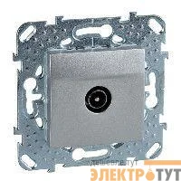 Розетка TV 1-м СП Unica Top оконечная алюм. SchE MGU5.462.30ZD