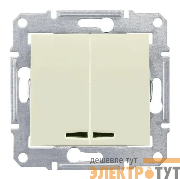 Механизм выключателя 2-кл. СП Sedna 10А IP20 с син. индик. беж. SchE SDN0300347