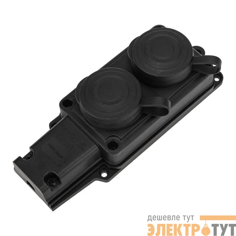 Колодка удлинителя 2-м 16А IP44 230В 2P+PE влагозащ. каучук PROCONNECT 111-112-4