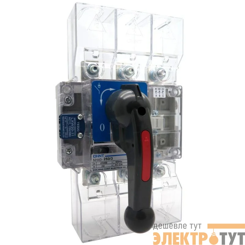 Выключатель-разъединитель 3п 80А стандарт. рукоятка управ. NH40-80/3 CHINT 393528