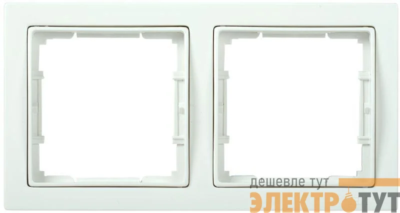 Рамка 2-м BOLERO Q1 РУ-2-ББ квадрат. бел. IEK EMB22-K01-Q1