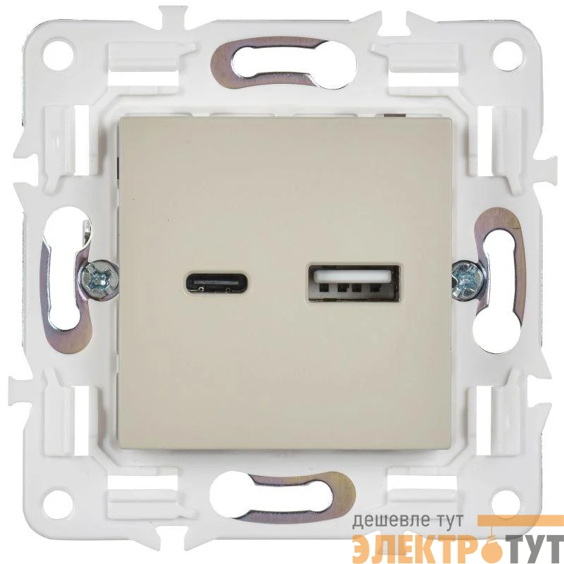 Розетка USB A+C 18Вт SKANDY SK-R13B беж. IEK SK-U22-018-K10