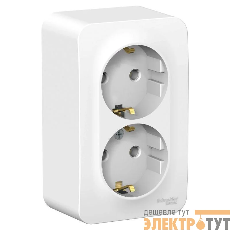 Розетка 2-м ОП Blanca 16А IP20 250В с заземл. без защ. шторок бел. SE BLNRA010201