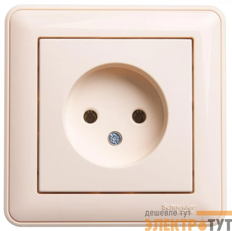 Розетка 1-м СП W59 16А IP20 без заземл. без защ. шторок в сборе сл. кость SchE RS16-153-28