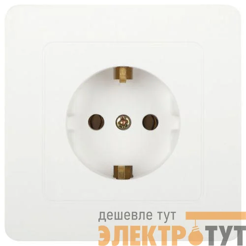 Розетка 1-м СП Style 7-202-01 16А 250В IP20 2P+E Schuko с заземл. бел. Intro Б0060619