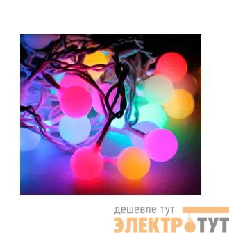 Гирлянда декоративная "Крупные матовые шарики" 4.4.м 30LED зел. провод IP20 мультиколор Космос KOC_GIR30LEDBigBALL_