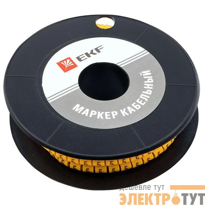 Маркер каб. 6.0кв.мм "2" (ЕС-3) (уп.350шт) EKF plc-KM-6-2