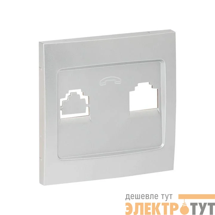 Панель лицевая Валенсия для розетки Phone 1-м сталь PROxima EKF EST01-L-034-30