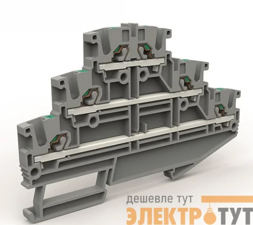 Клемма трехуровневая на 2.5кв.мм син. DKC ZEFT200BL