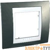Рамка 1-м Unica Хамелеон шампань/бел. SchE MGU6.002.824