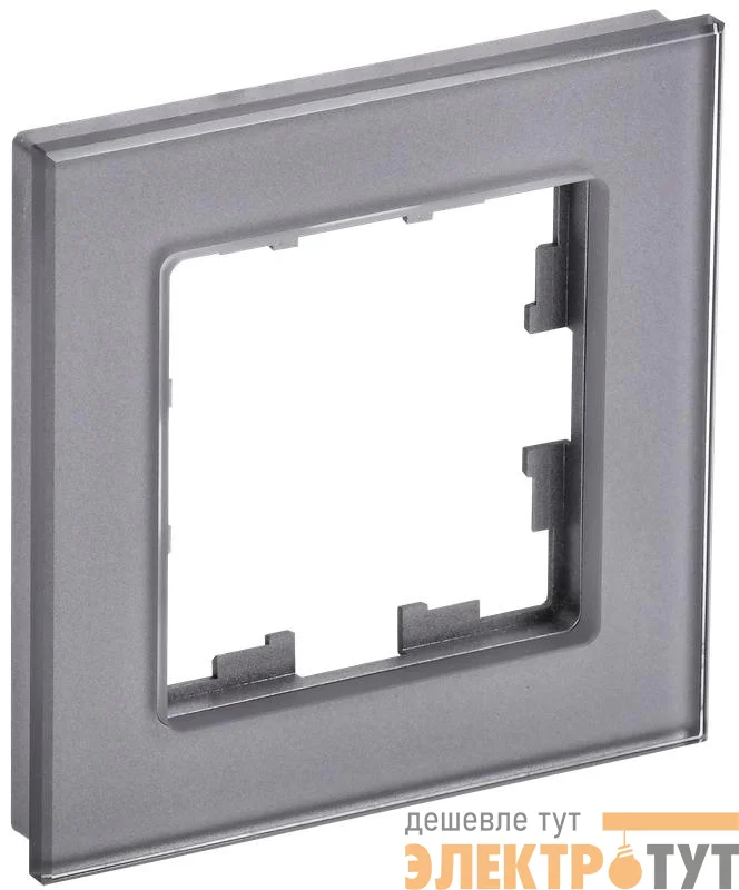 Рамка 1-м BRITE РУ-1-2-БрСе стекло сер. IEK BR-M12-G-K03