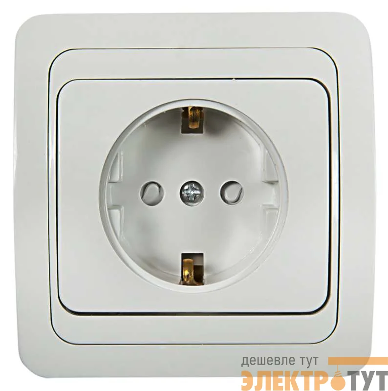 Розетка 1-м CLASSICO защ. шторки с заземл. 2028x бел. ASD / IN HOME 4690612000978