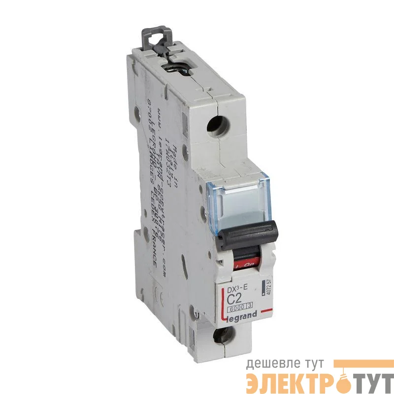 Выключатель автоматический модульный 1п C 2А 6кА DX3-E 6000 1мод. 230/400В Leg 407257