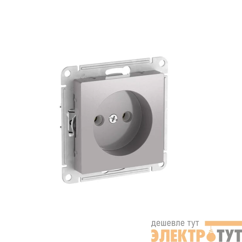 Розетка AtlasDesign 16А без заземл. без шторок быстрозажим. клем. механизм алюм. SE ATN000341S