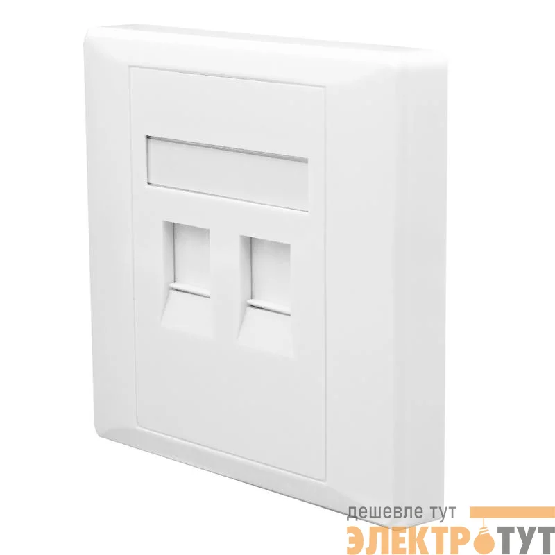 Панель лицевая 2 порта 80х80 Keystone шторка SUPRLAN 10-0334