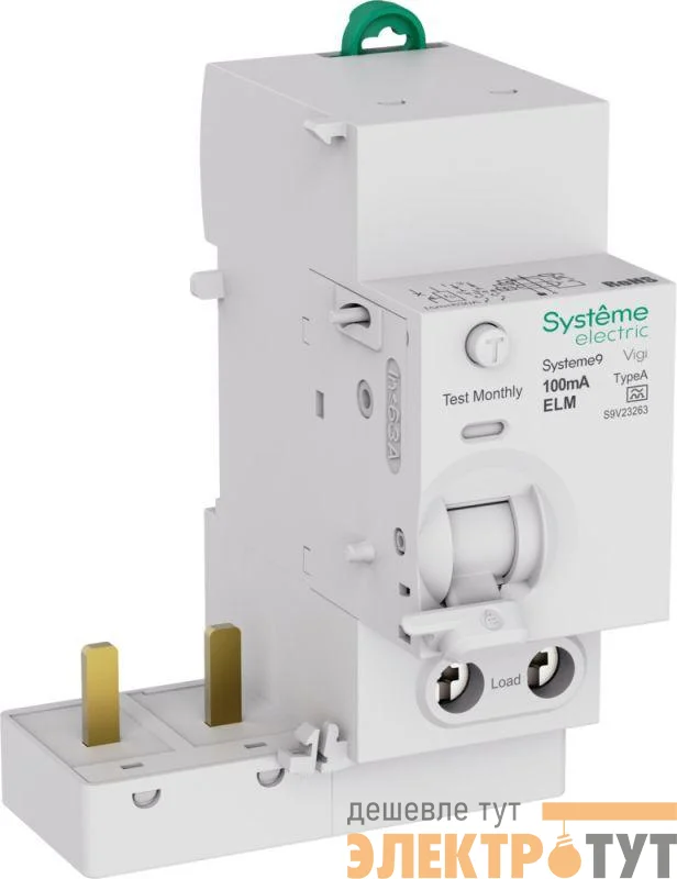 Блок дифференциального тока 2п 63А 100мА тип A Systeme9 230В SE S9V23263
