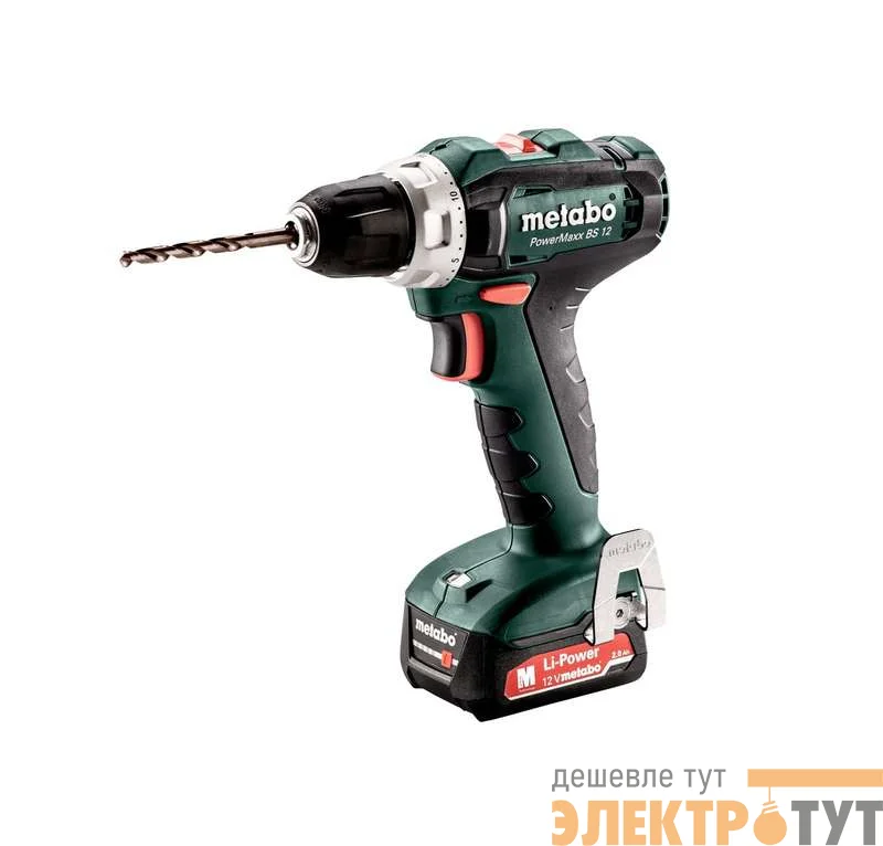 Дрель-шуруповерт аккумуляторная PowerMaxx BS 12 акк.шпв. 2х2А.ч Li-Ion упак. кейс Metabo 601036500