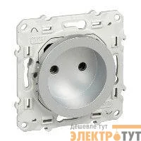 Механизм розетки 1-м СП 1мод. Odace 16А IP21 без заземл. защ. шторки винт. клеммы алюм. SchE S53R033
