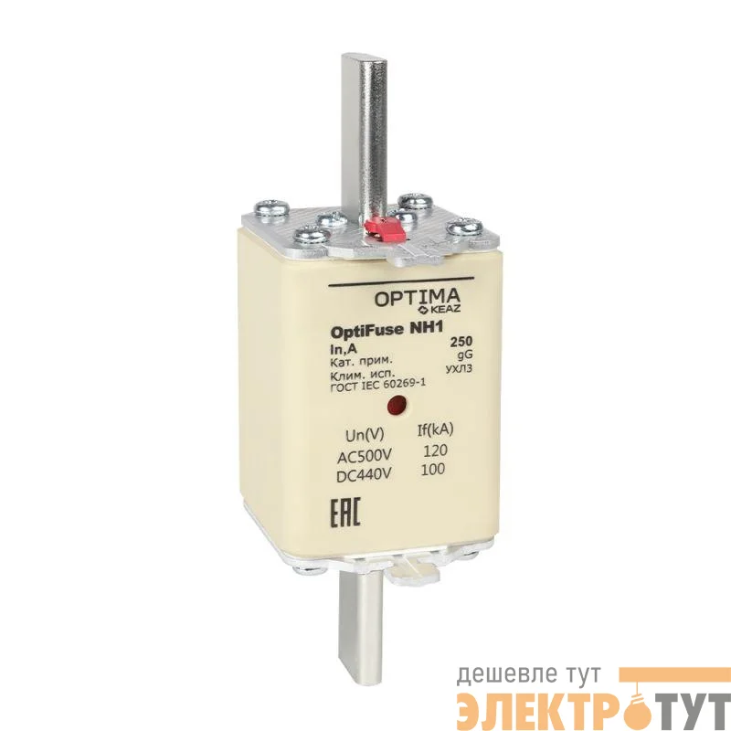 Вставка плавкая OptiFuse NH1-125-gG-УХЛ3 КЭАЗ 374943