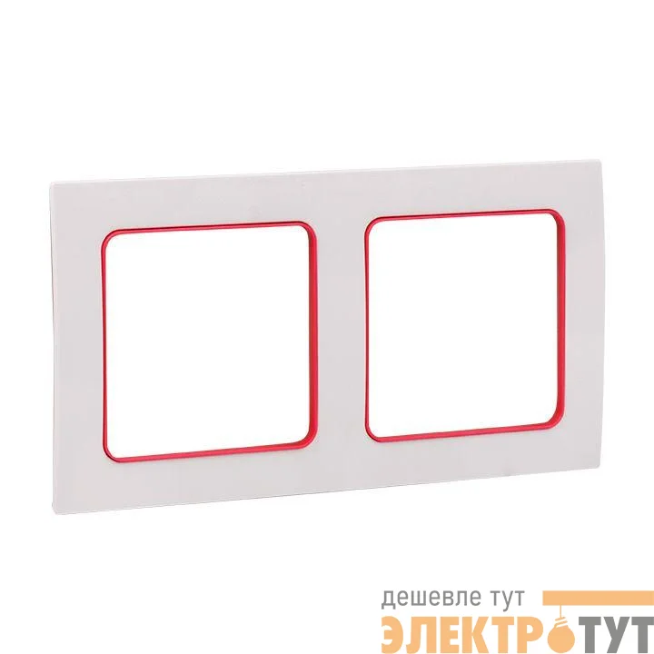 Рамка 2-м Стокгольм бел. с линией цвета красн. PROxima EKF EXM-G-305-20