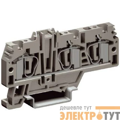 Зажим проходной HMM.4/1+2GR 4кв.мм 1 ввод/2 вывода DKC ZHM210GR-RET