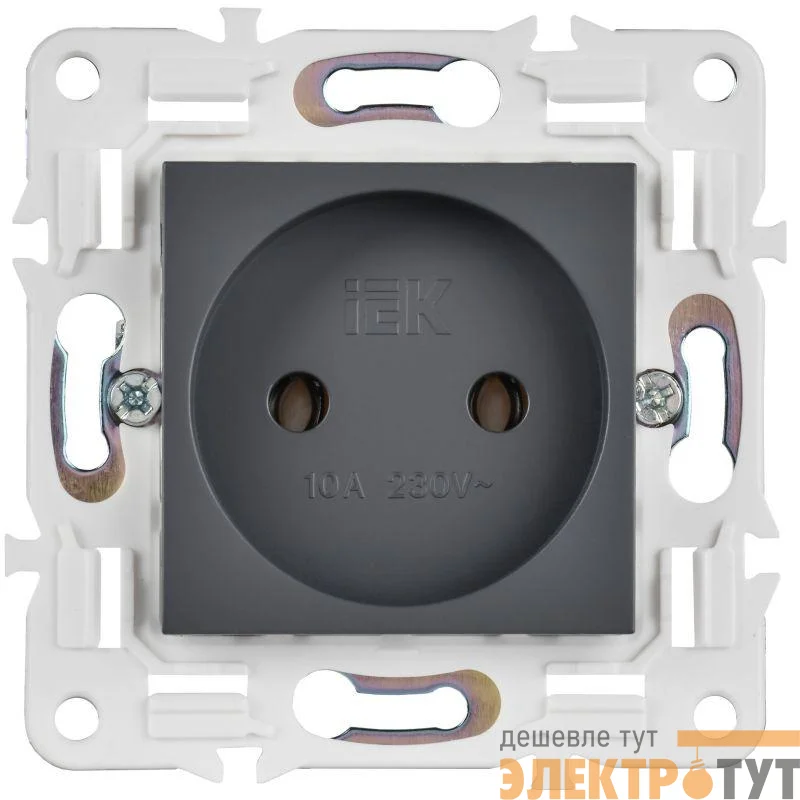 Розетка SKANDY 10А без заземл. без защ. шторок SK-R02T титан IEK SK-R10-10-K48
