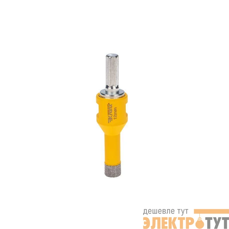 Коронка алмазная профессиональная по керамограниту и железобетону М14 вакуумное спекание 12мм для УШМ Kranz KR-92-1004