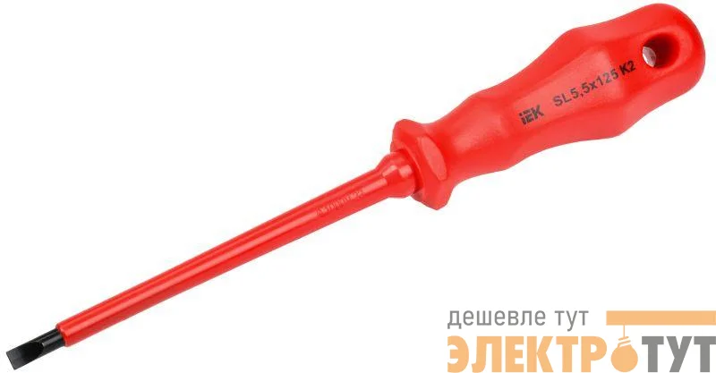 Отвертка диэлектрическая шлицевая SL5.5х125 K2 1000В ARMA2L 3 IEK A2L3-SC30-K2-SL-55-125