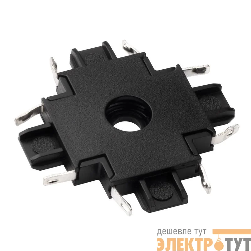 Коннектор MTR16 CX-BL X-обр. накладной шинопровод низковольтный Pro черн. JazzWay 5057357