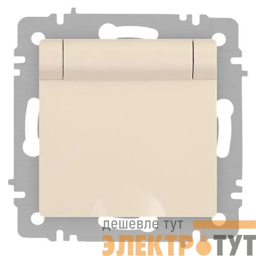 Розетка 1-м СП Accent 6-203-02 16А IP20 250В 2P+E Schuko с крышкой сл.кость Intro Б0063716