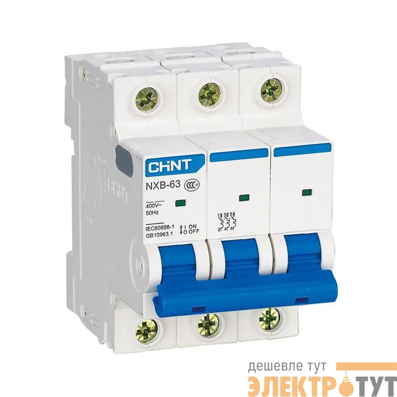 Выключатель автоматический модульный 3п C 10А 4.5кА NXB-63S (R) CHINT 296826