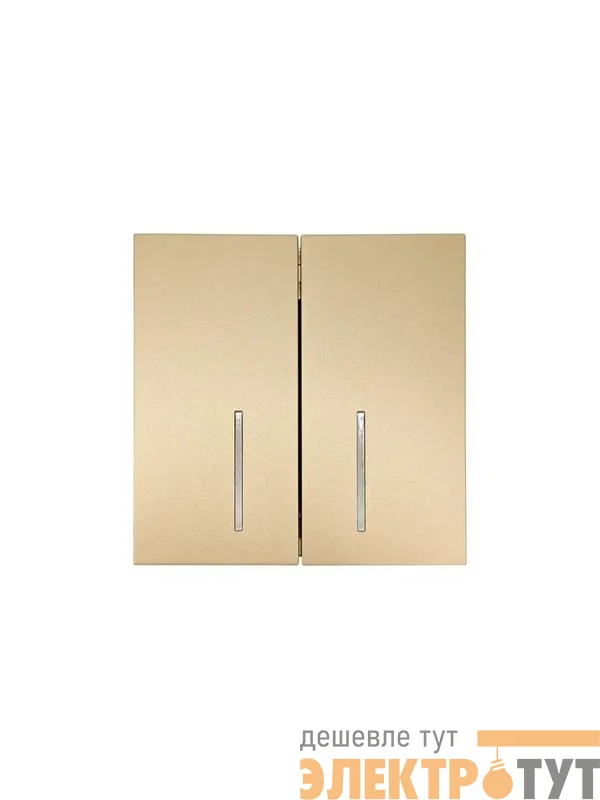 Выключатель 2-кл. с индик. СП ZIMA IP20 10А безвинт. зажим зол. LEZARD 704-3688-112QC