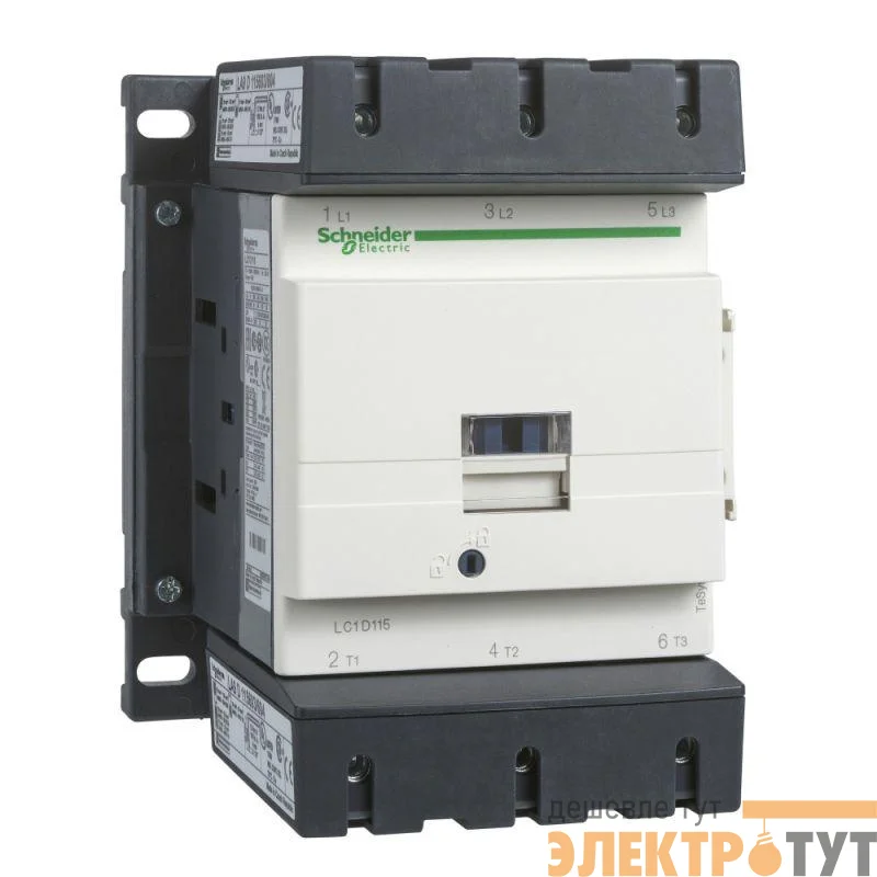 Контактор 3п 115А D НО+НЗ 380В 50/60Гц зажим под винт SchE LC1D115Q7