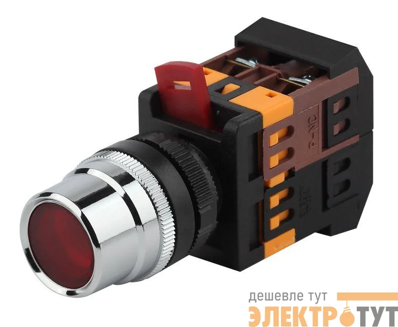 Кнопка ABLF-22 красн. d22мм неон/240В 1з+1р BBT10-ABLF-K04E ЭРА Б0045648