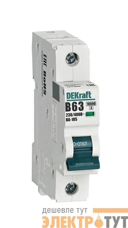 Выключатель автоматический модульный 1п B 50А 10кА ВА-105 DEKraft 13110DEK