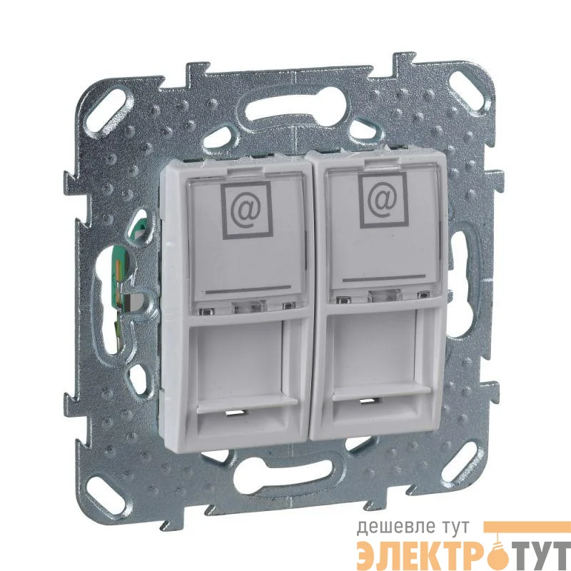 Механизм розетки комп. 2-м СП Unica RJ45 бел. SchE MGU5.2020.18ZD