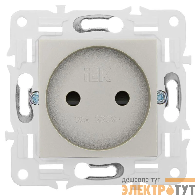 Розетка SKANDY 10А без заземл. защ. шторки SK-R01Sh шампань IEK SK-R13-10-K37