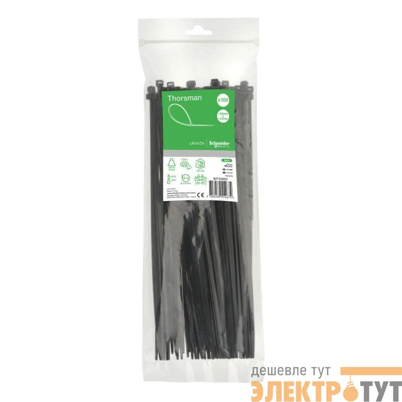 Стяжка кабельная 300х4.8 черн. SchE IMT46969