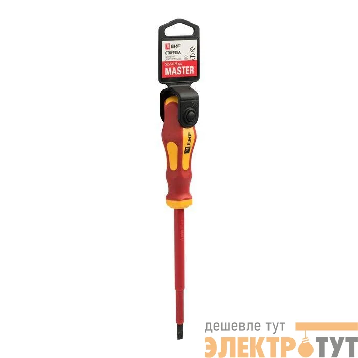 Отвертка SL5.5х125мм Master 1000В Basic EKF sl-5.5-125-mas-in