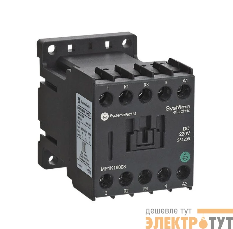 Контактор MP1K 4P(4НО) 6А DC 24В SE MP1K06004BD