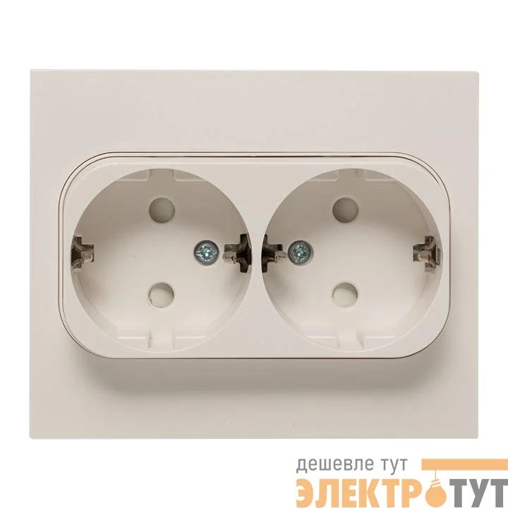 Розетка 2-м СП Стокгольм 16А IP20 с заземл. защ. шторки бел. PROxima EKF EXR16-128-10