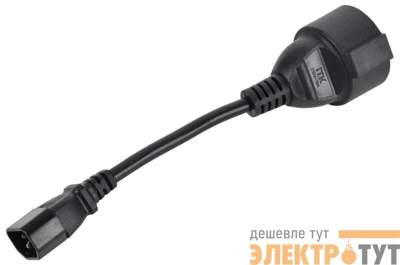 Адаптер PDU 3х1.5 10см с разъемами C14-Schuko ITK PC-C14D-10CM