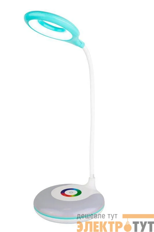 Светильник светодиодный UF-752 C13 6Вт RGB настольный 3 уровня яркости голуб. Ultraflash 14490