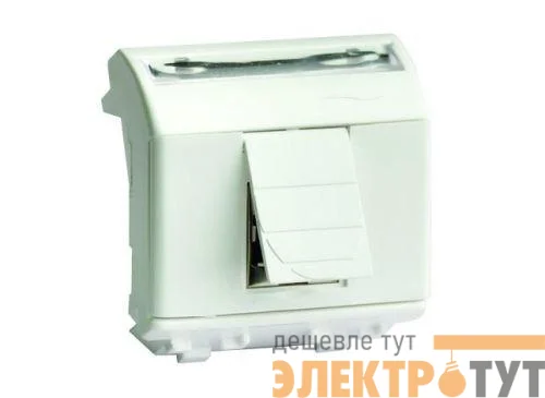 Розетка компьютерная 1-м СП Brava 2мод. RJ45 5E бел. DKC 76642B
