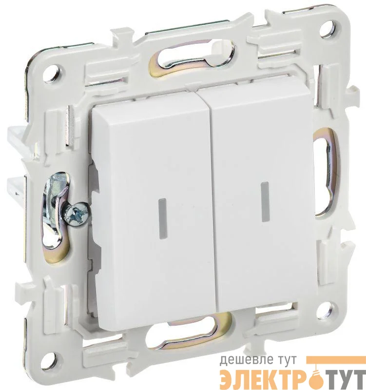 Выключатель 2-кл. SKANDY 10А SK-V09W с индикацией арктич. бел. IEK SK-V20-1-10-K01