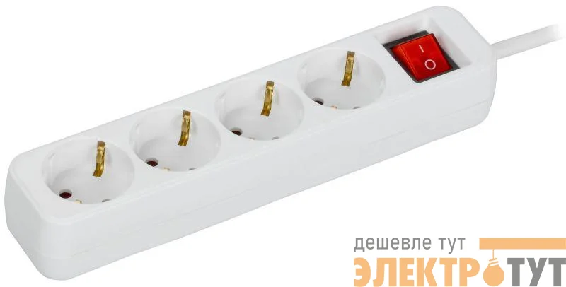 Удлинитель 4х3м 16А У04К ПВС 3х1.5 бел. UMA IEK UM-YP10-16-04-03-ZK-K01