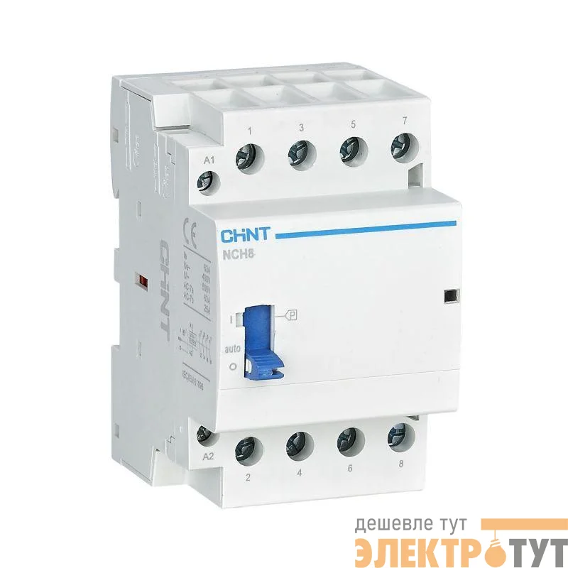 Контактор модульный NCH8-63M/40 AC 220-240В 50/60Гц ручное управление (R) CHINT 257514