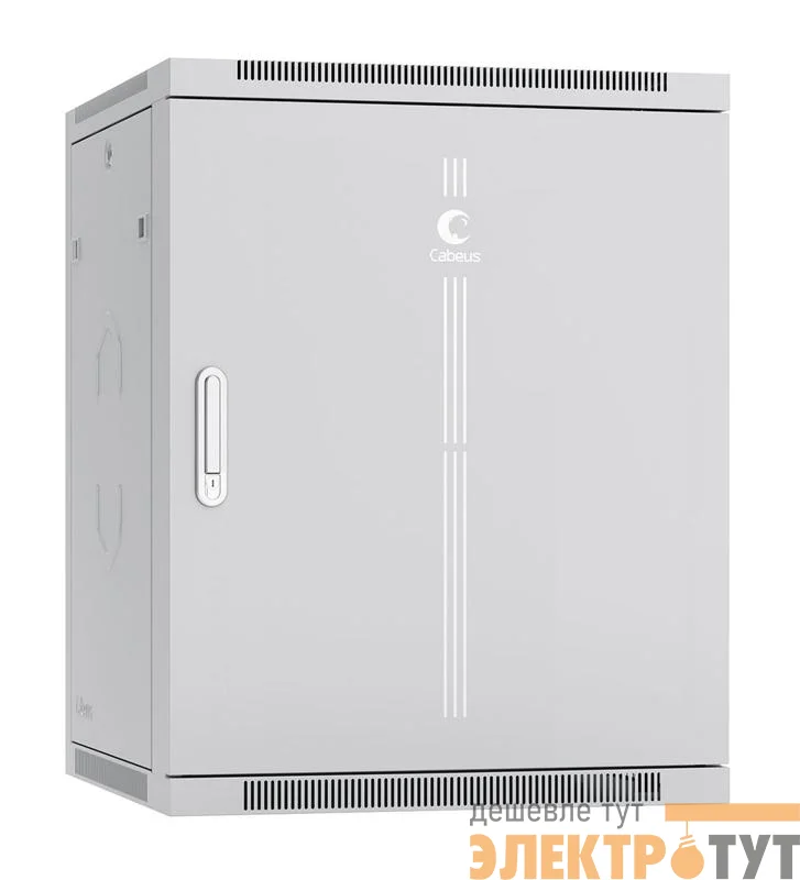 Шкаф телекоммуникационный настенный разобранный SH-05F-15U60/60m-R 19дюйм 15U 600х600х769мм дверь метал. сер. (RAL 7035) Cabeus 10739c