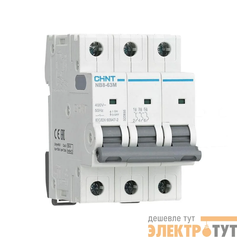 Выключатель автоматический NB8-63M 3п 20А 12In (D) (R) CHINT 320842